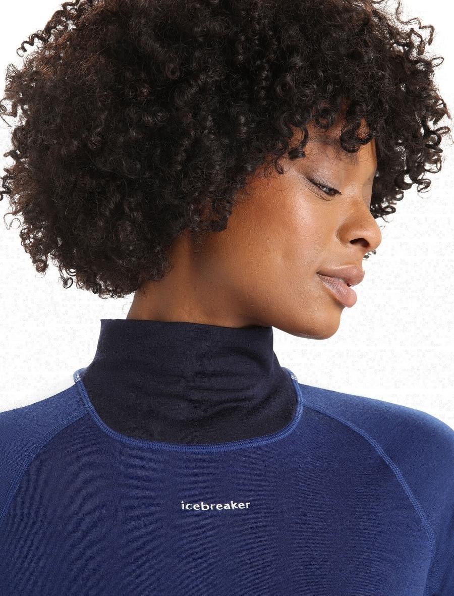 Icebreaker Merino 200 Sonebula Long Sleeve High Neck Thermal Top Női Base Layers Sötétkék Királykék Sötétkék | HU 1857ILHS